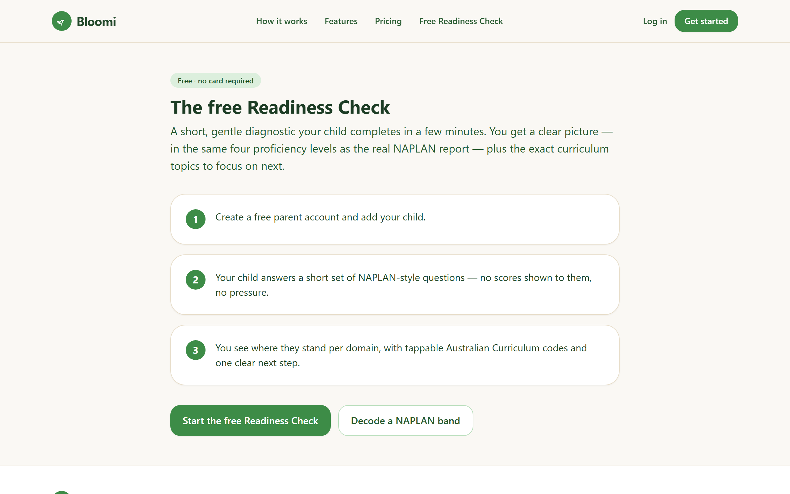 Bloomi's free readiness check explainer