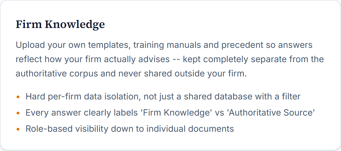 KR Tax Agents Firm Knowledge feature card